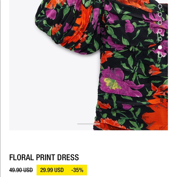 Zara Floral Print Dress - Picture 8 of 11